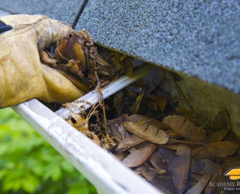 Clogged gutter showing need for Mastershield protection