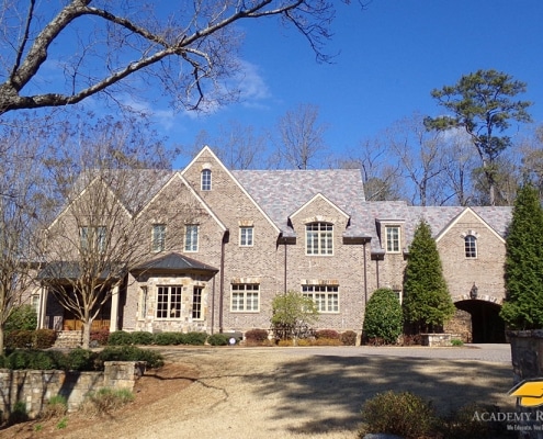 DaVinci synthetic slate specialty roof installed on luxury home