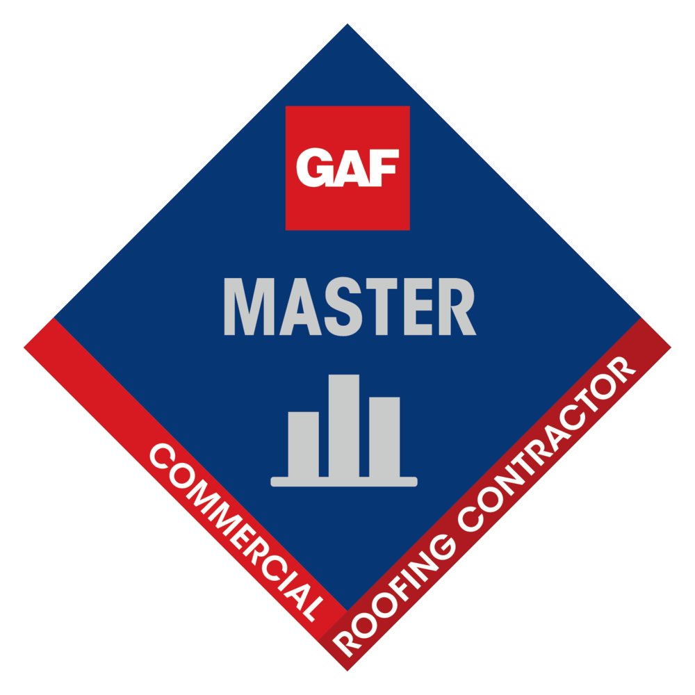 Badge for GAF Master Commercial Roofing Contractor certification