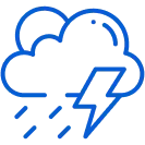 Roofing icon for storm damage and insurance claim support by Academy Roofing